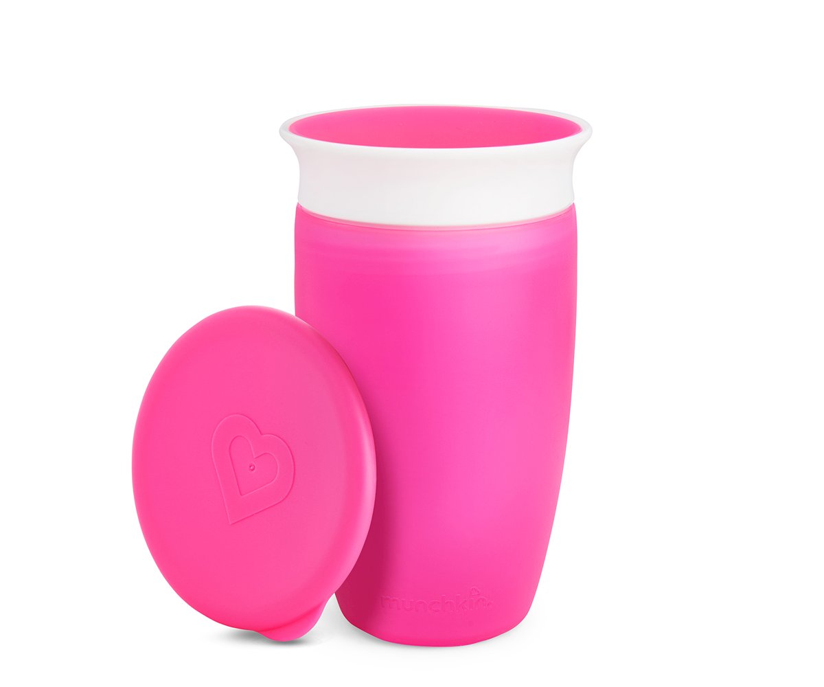 Copo anti-derramamento Miracle 360º com tampa rosa 295ml