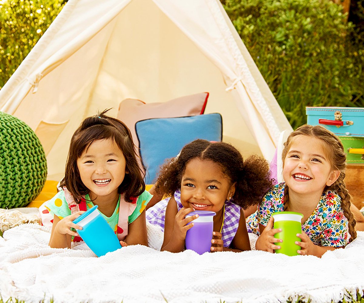 Copo anti-derramamento Miracle 360º com tampa rosa 295ml