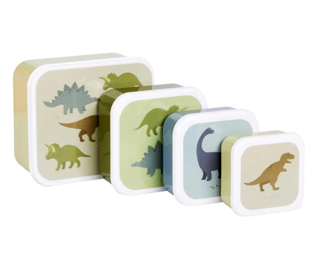 4 Cajitas Almuerzo y Snacks Dinosaurios
