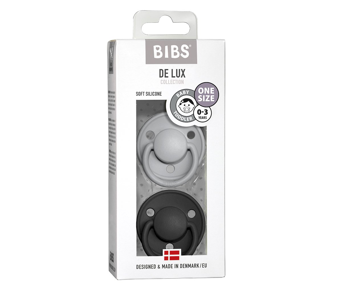 2 sucettes De Lux Cloud/Black Silicone