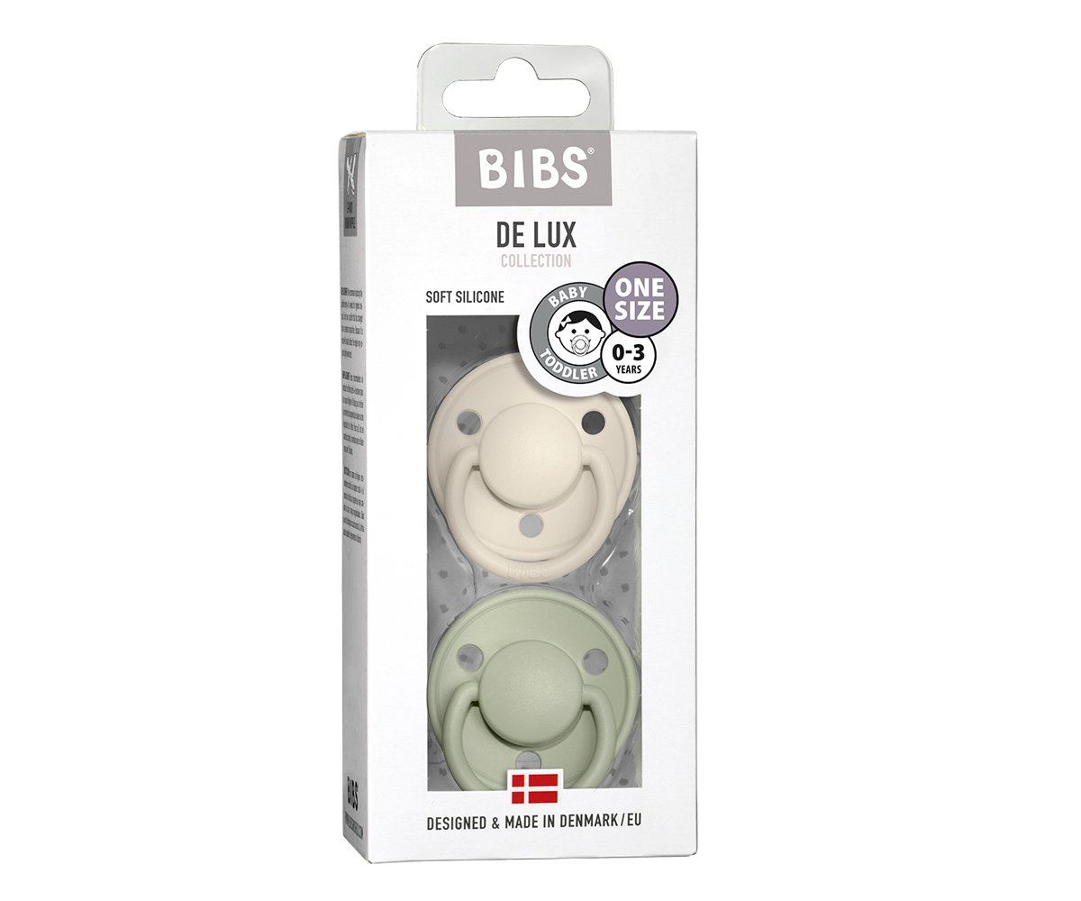 2 Succhietti BIBS De Lux Ivory/Sage Silicone
