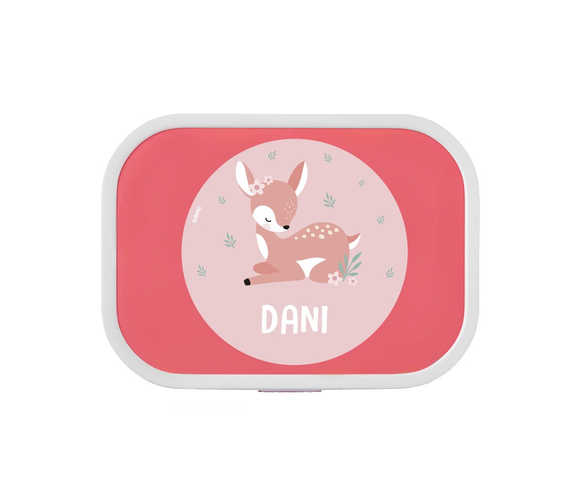 Pack à lunch  Campus Rose Sweet Deer Personalisé