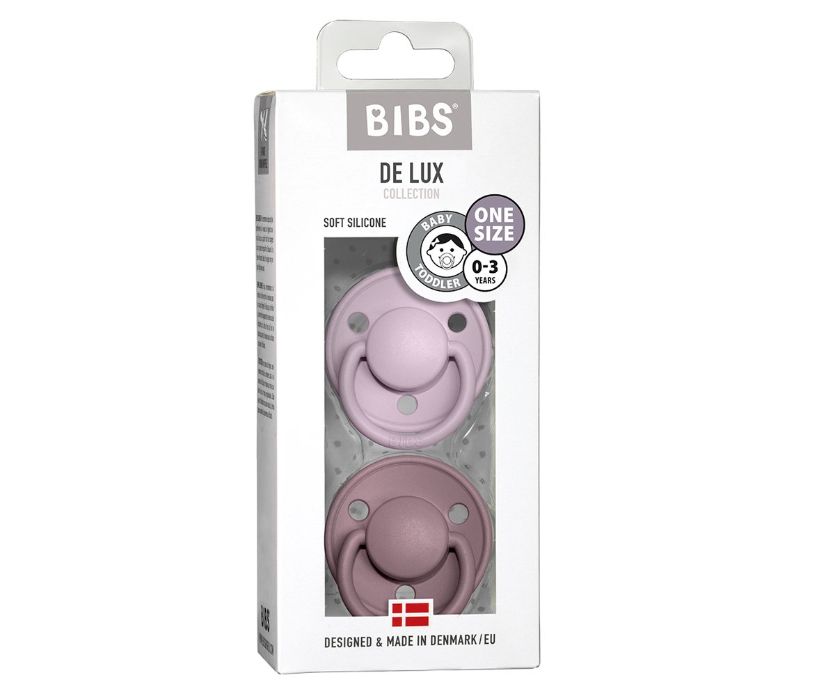 2 Chupetas Silicone BIBS De Lux Dusky Lilac/Heather