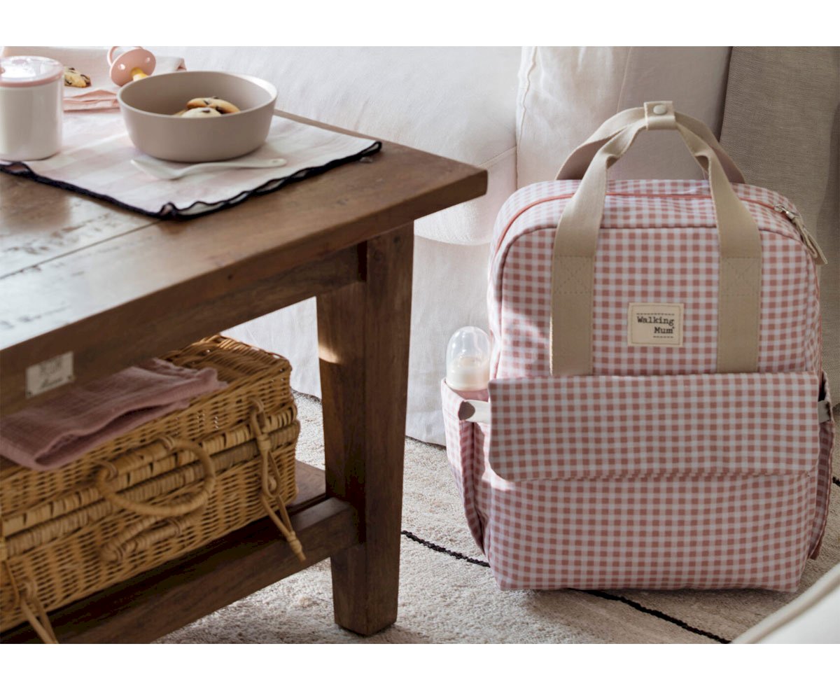 Sac à dos pour Poussette I Love Vichy Rose