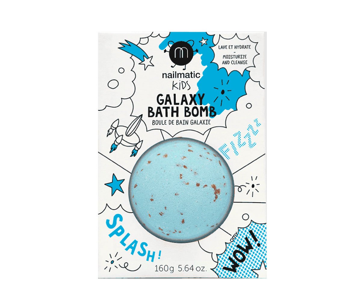 Bombe de Bain Effervescente Bleu Flocons Rouge