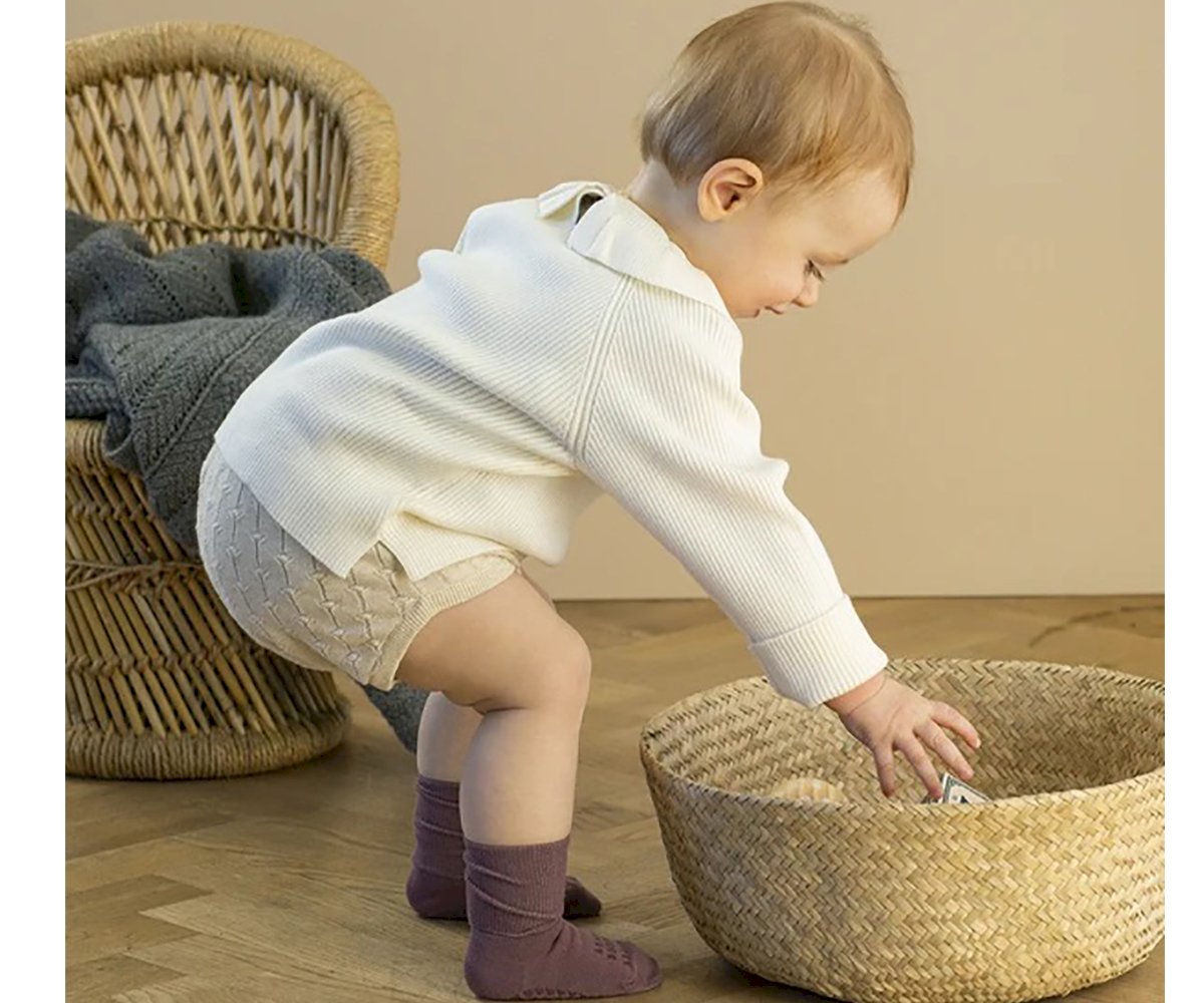 Meias antiderrapante Bambú Misty Plum