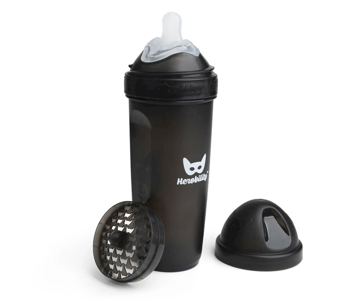 Biberón Anticólico Herobility Negro 340ml