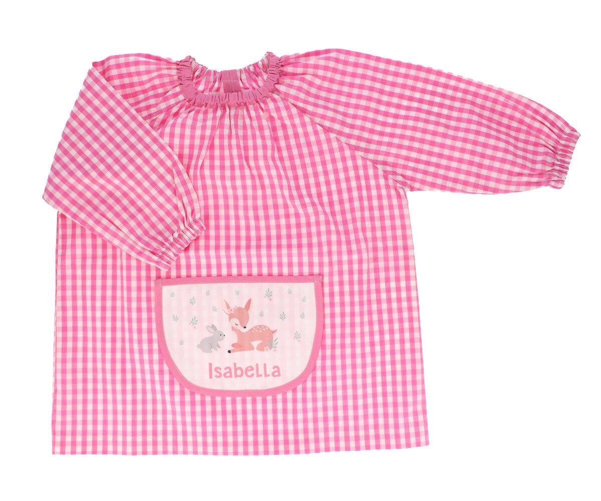 Grembiulino Vichy Personalizzato Tasca Centrale Sweet Deer