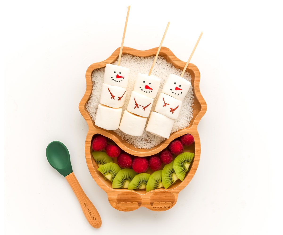 Plato Bambú con Ventosa Dino Navy