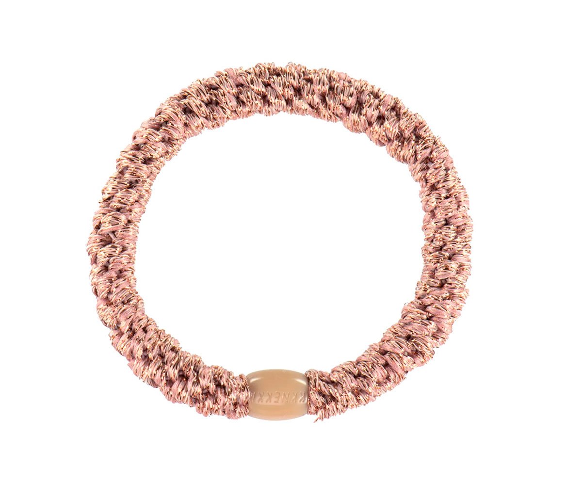 Goma del Pelo Kknekki Rosa Empolvado Purpurina