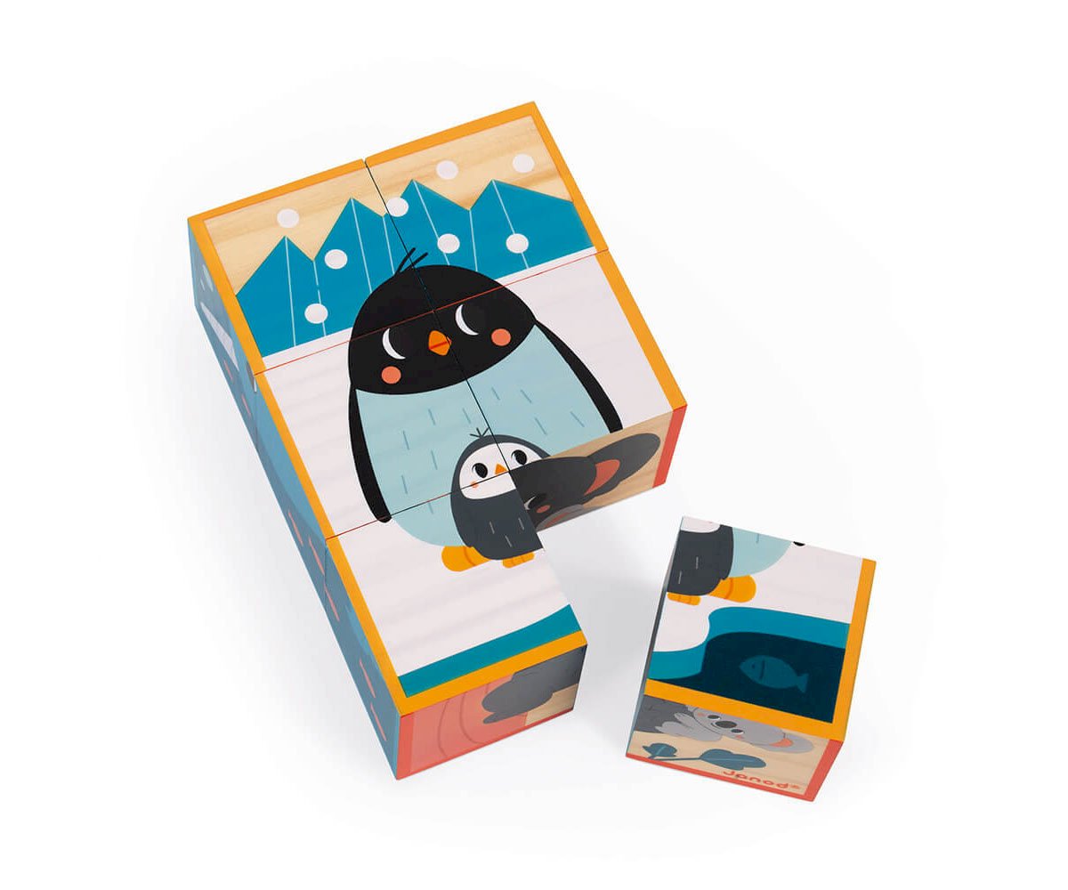 6 Cubi di Legno Animali