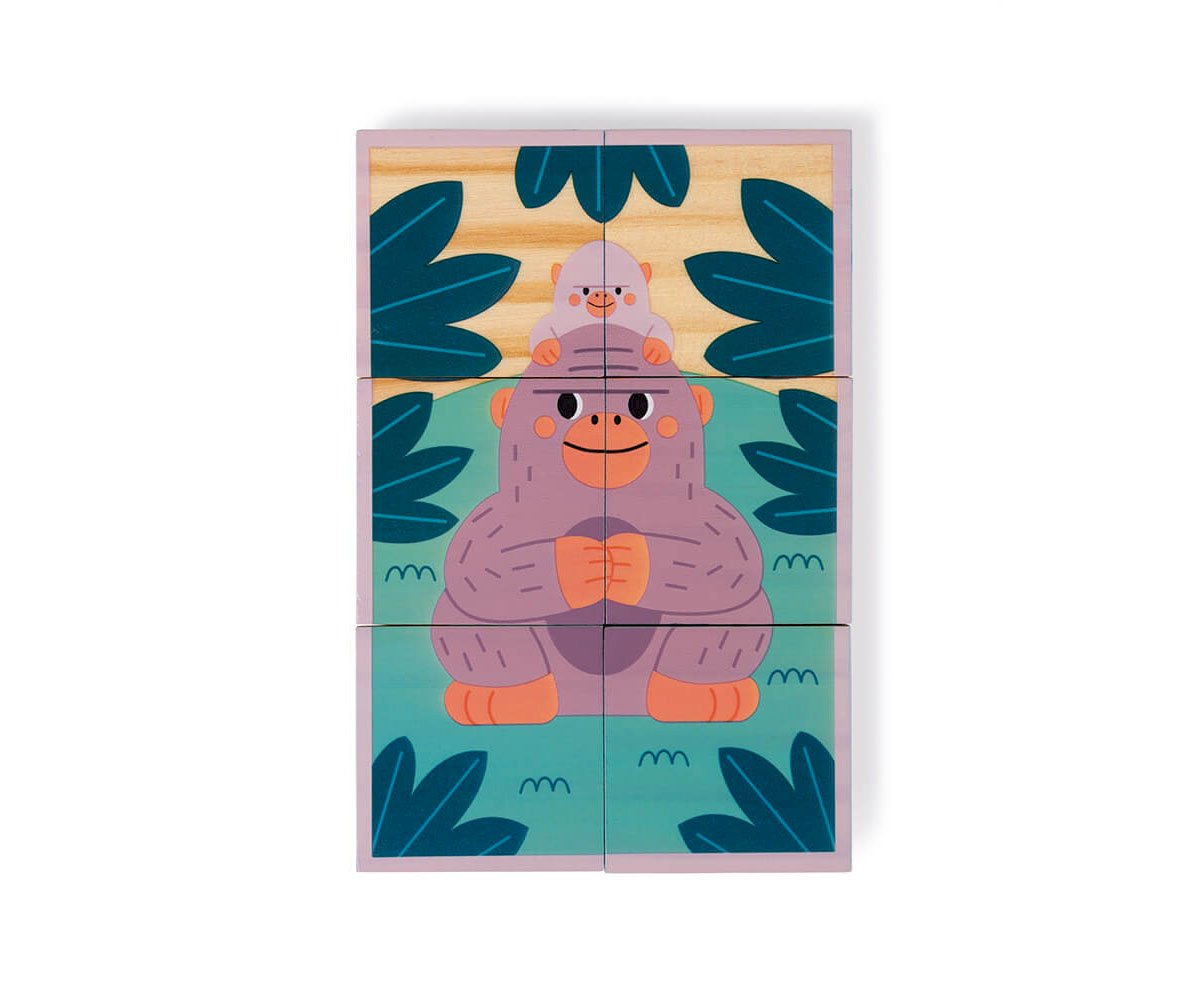 6 Cubi di Legno Animali