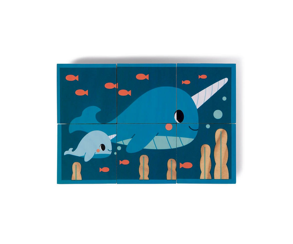 6 Cubi di Legno Animali