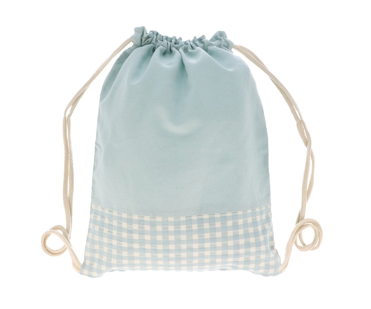 Mochila Saco Vichy Verde Personalizable