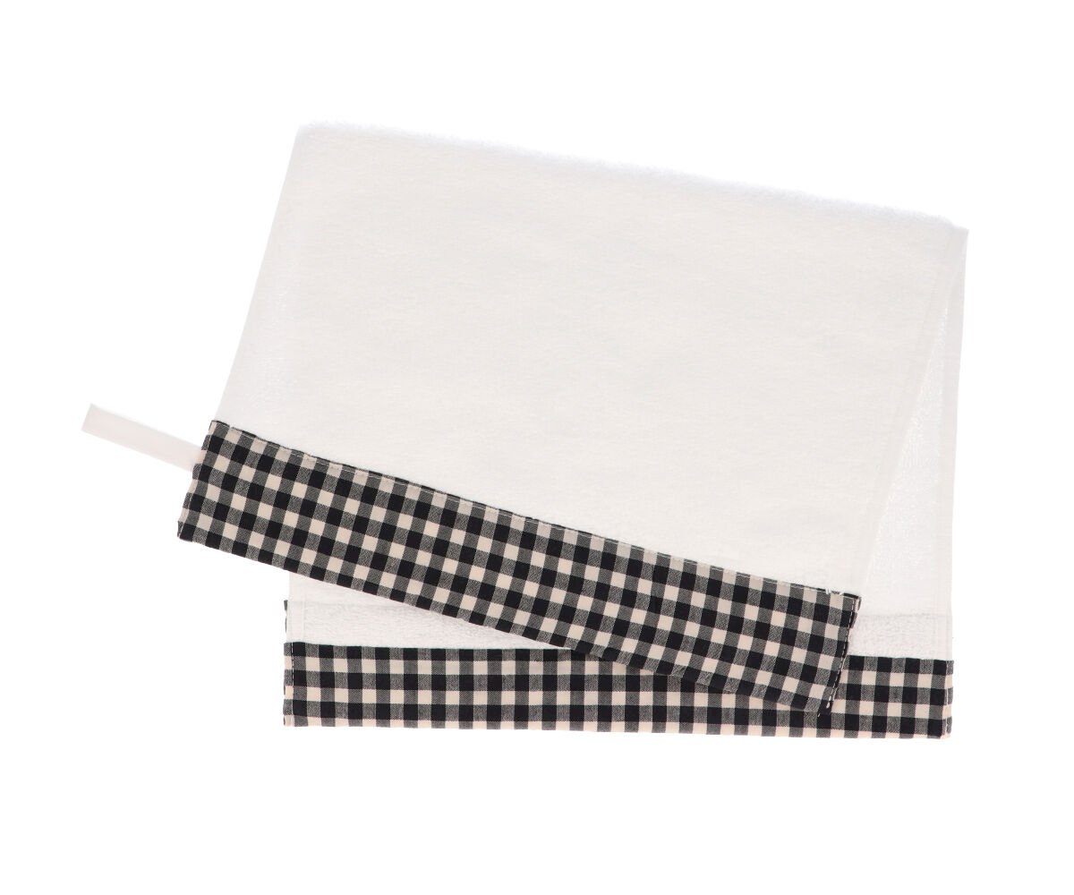 Serviette Crèche vichy Noir Personnalisable