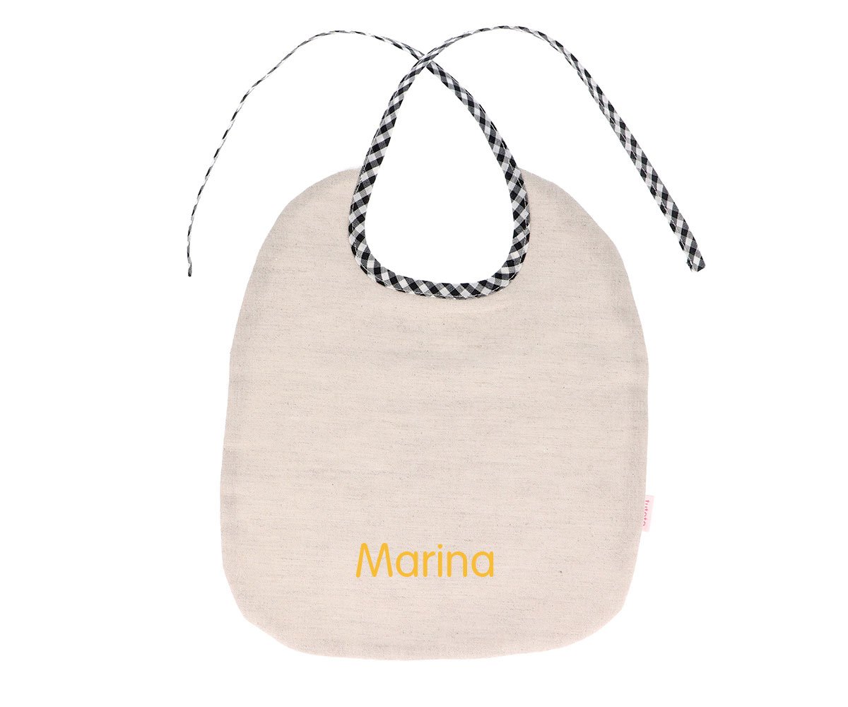 Babero Vichy Negro Personalizable