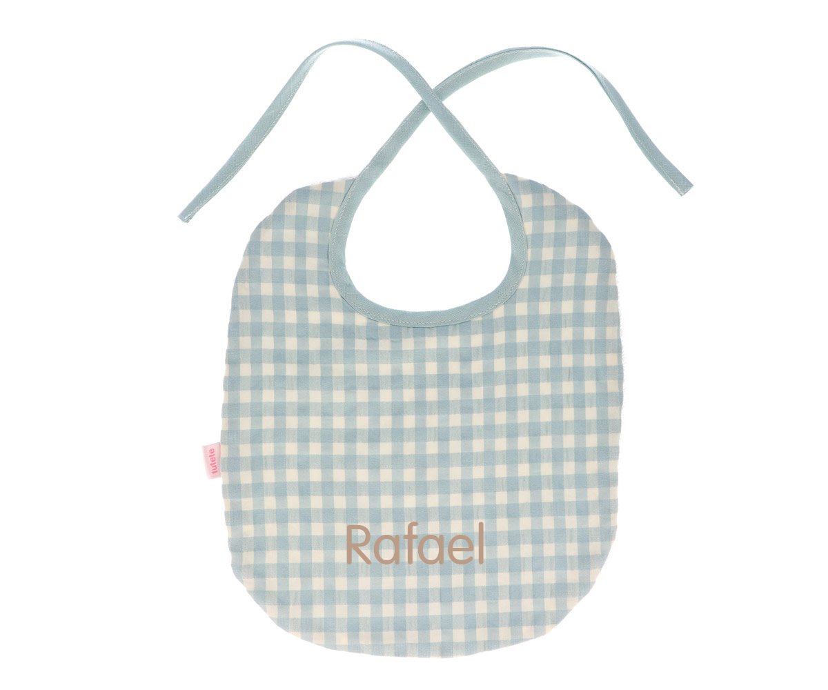 Babero Vichy Verde Personalizable