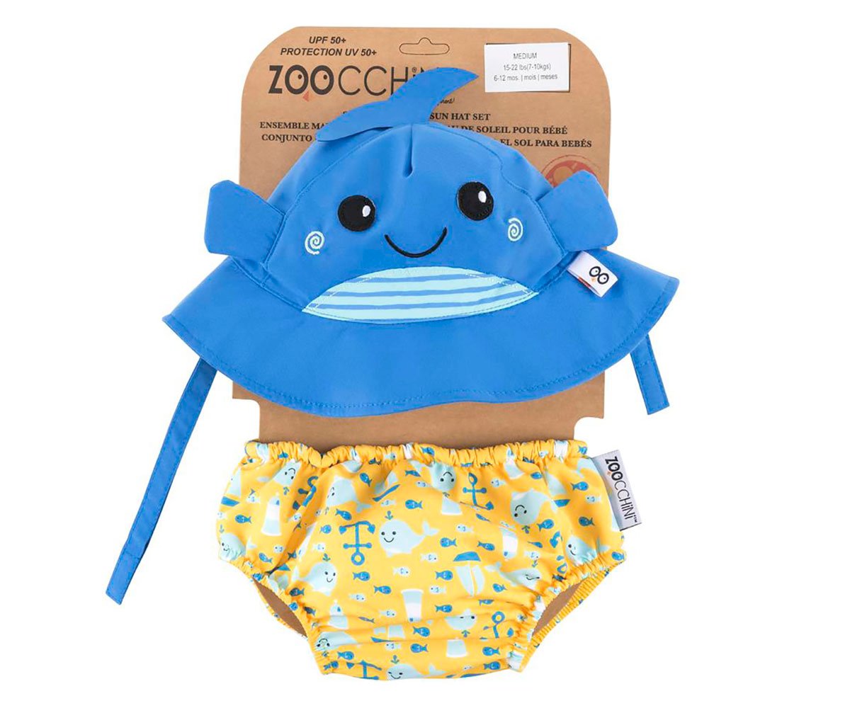 Fralda de Banho + Chápeu Baleia