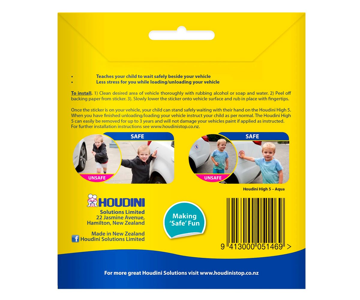 Houdini High 5 Safety Kids Car Sticker