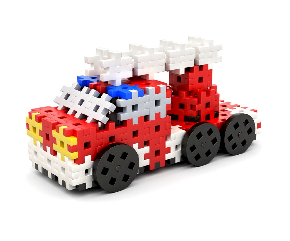 Peças de Construção Veículos Bombeiros 4 em 1