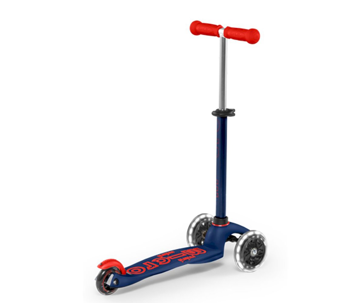 Trotinete Mini Micro Deluxe Marinho/Vermelho Luzes LED