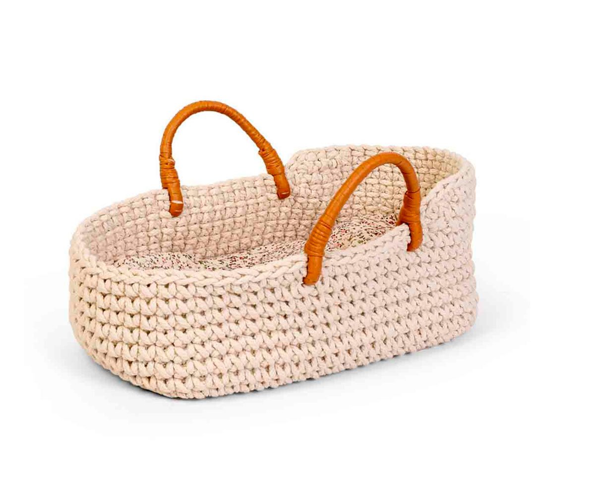 Capazo Moisés Pequeño Croché para Muñecas