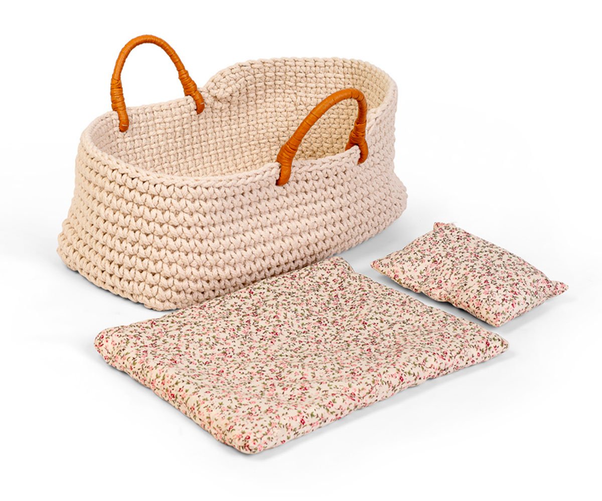 Capazo Moisés Pequeño Croché para Muñecas