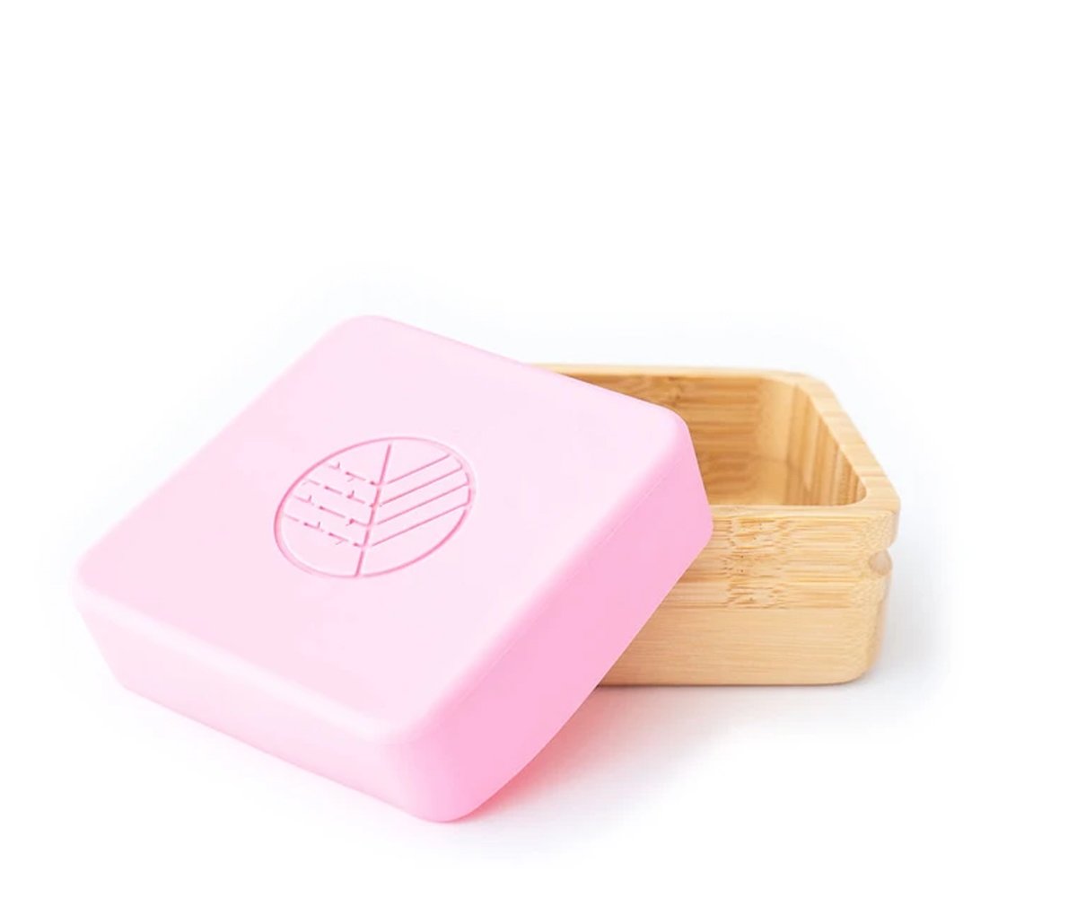 2 Cajitas para Snack de Bambú Rosa/Gris