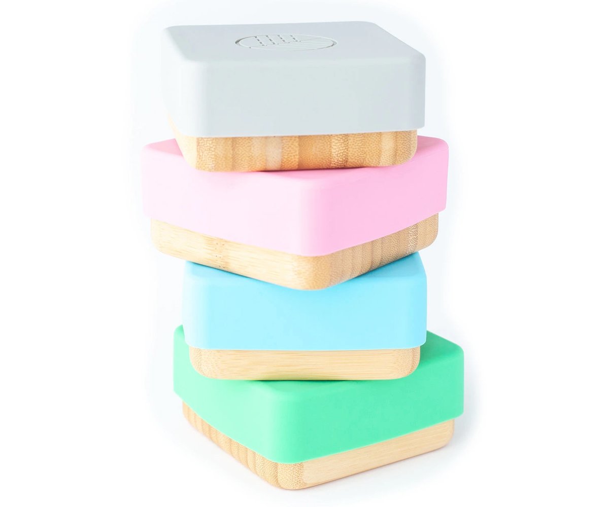 2 Snack Box Bambù Azzurro/Grigio