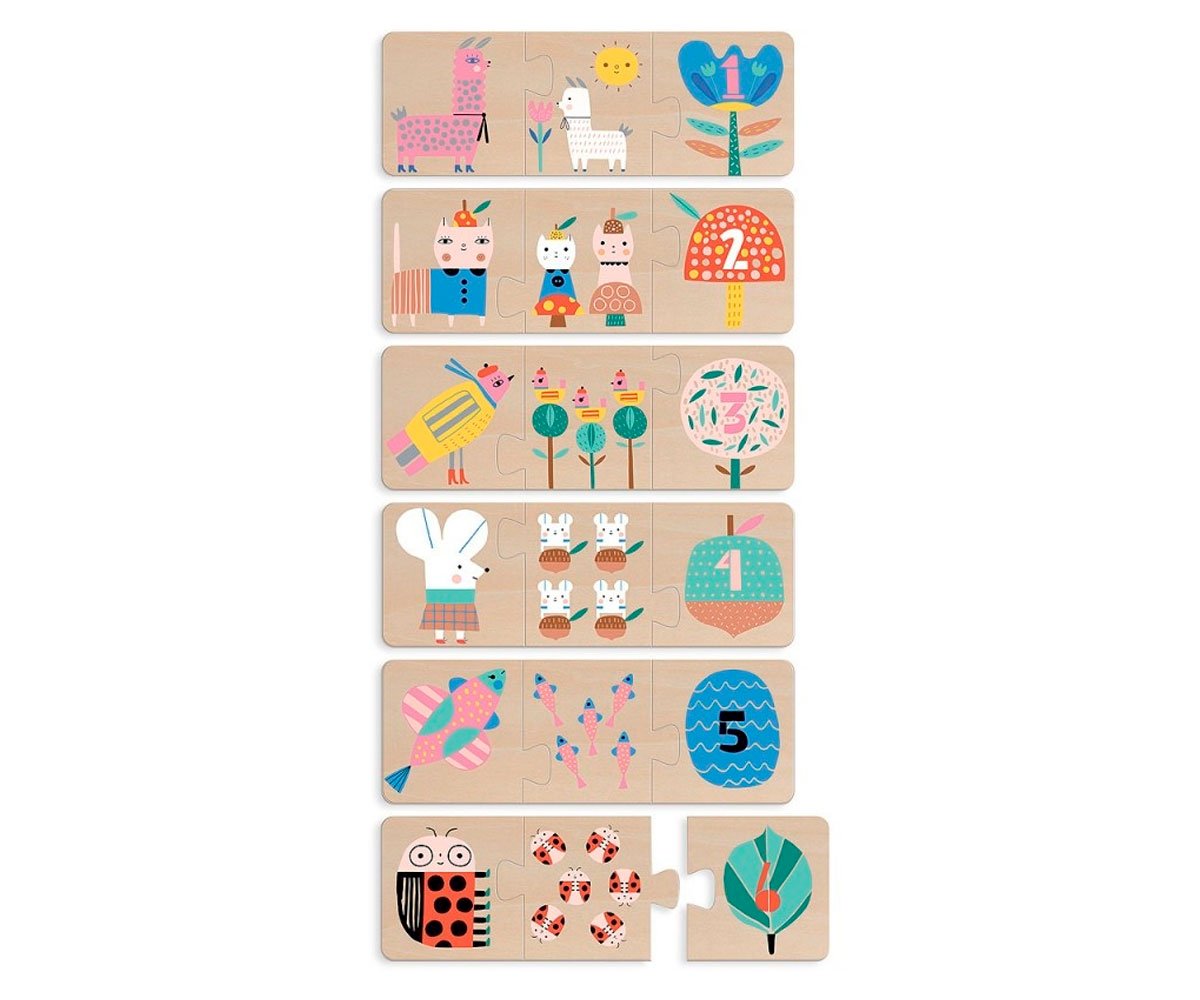 6 Puzzles de Madera Mamá y Bebé