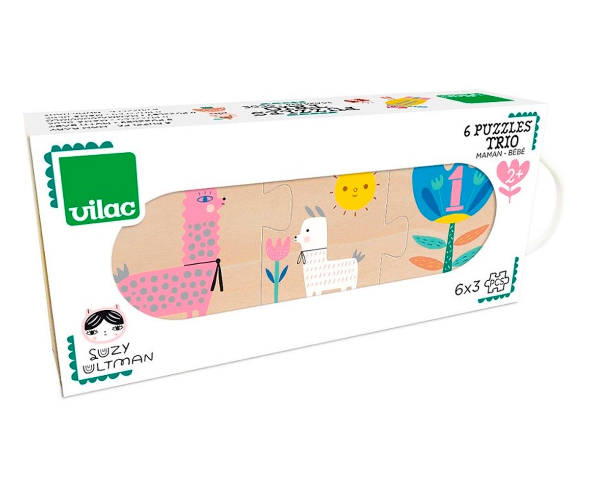 6 Puzzles de Madera Mamá y Bebé