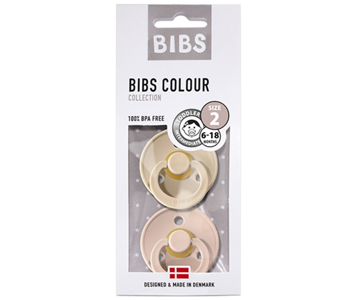 2 Succhietti BIBS Colour Round Blush/Ivory