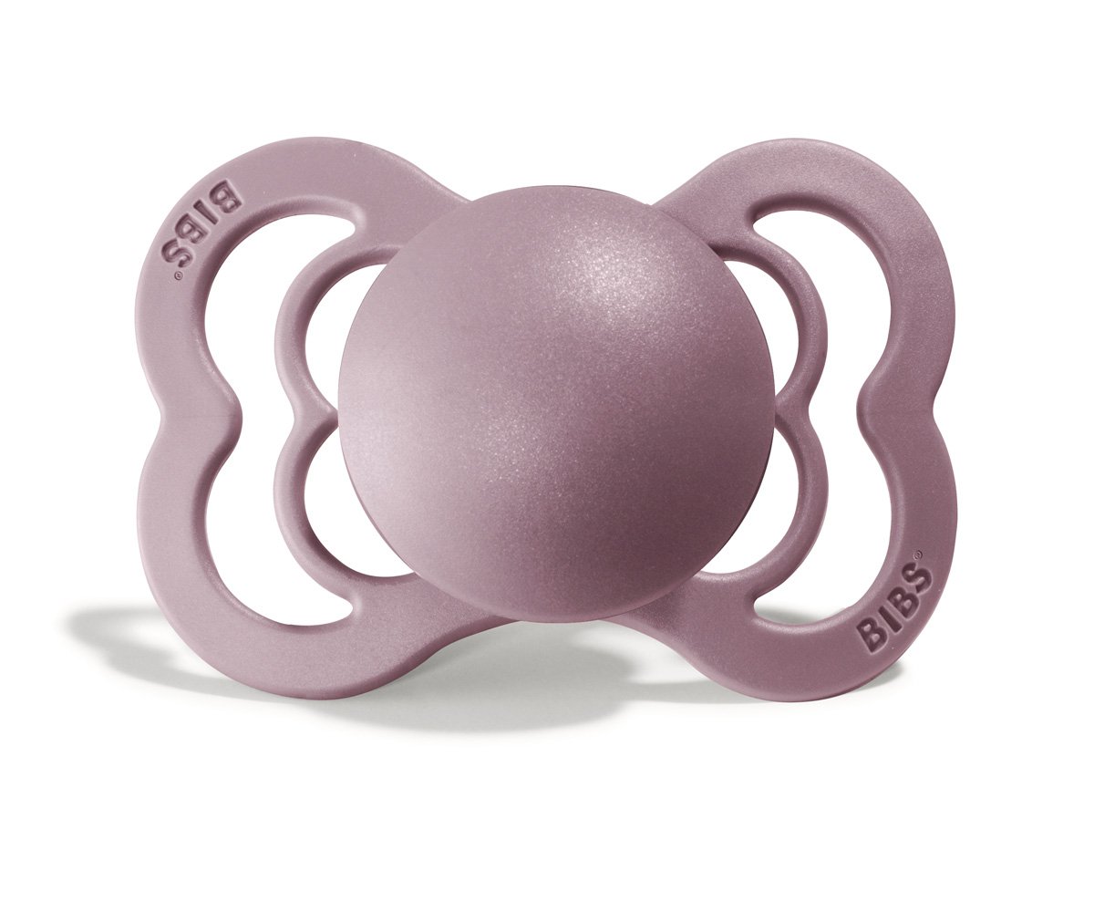 2 BIBS Supreme Soothers Heather/Dusky Lilac Silicone