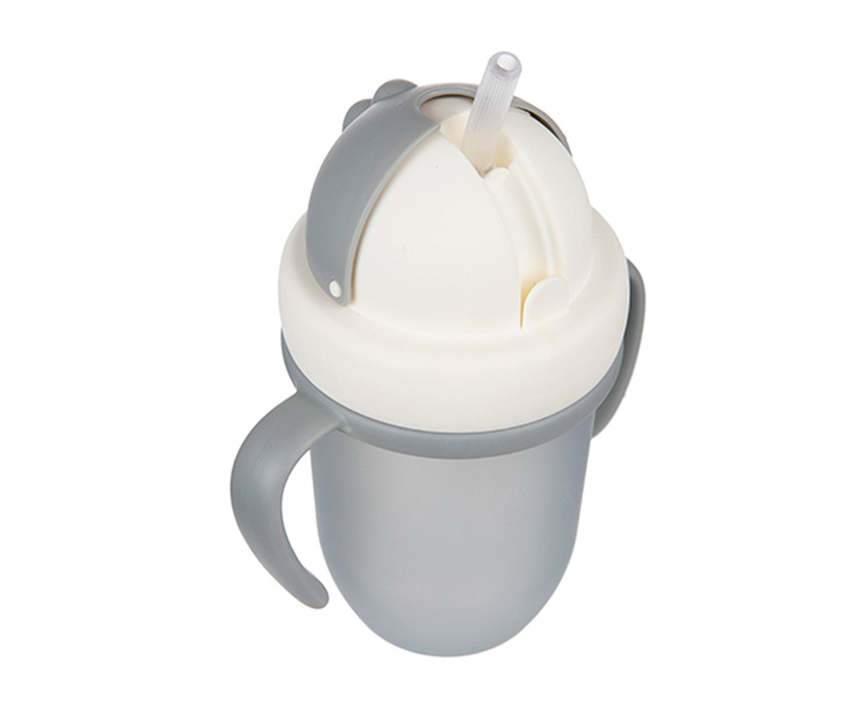 Taza con Pajita Silicona Matt Gris 210ml