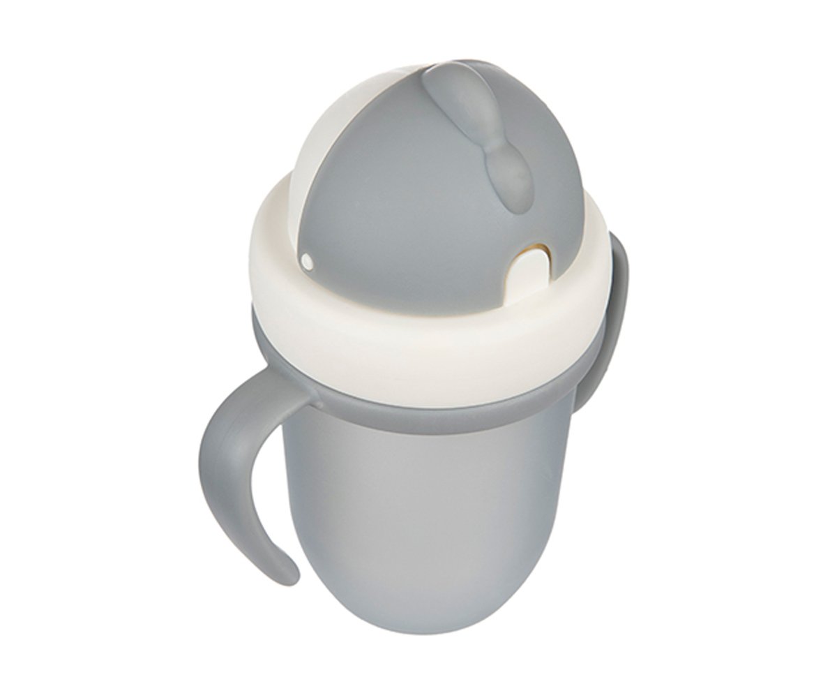 Taza con Pajita Silicona Matt Gris 210ml