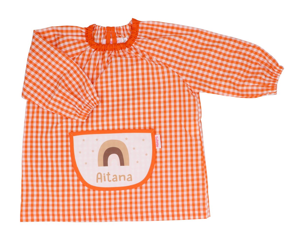 Babi con Bolsillo Central Arcoiris Naranja Personalizado