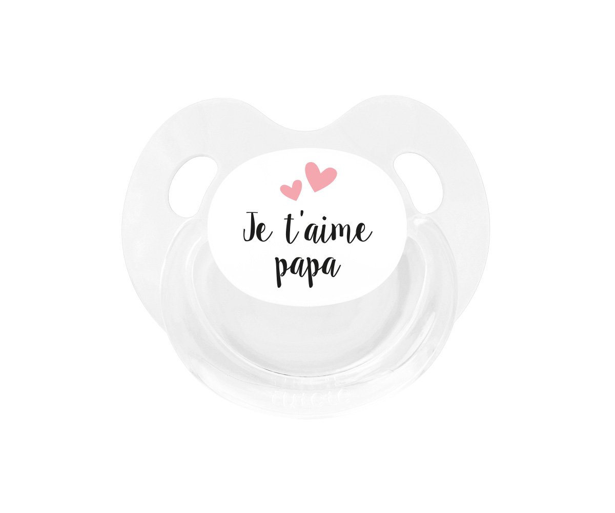 Sucette Rétro Blanche Je t\'aime Papa
