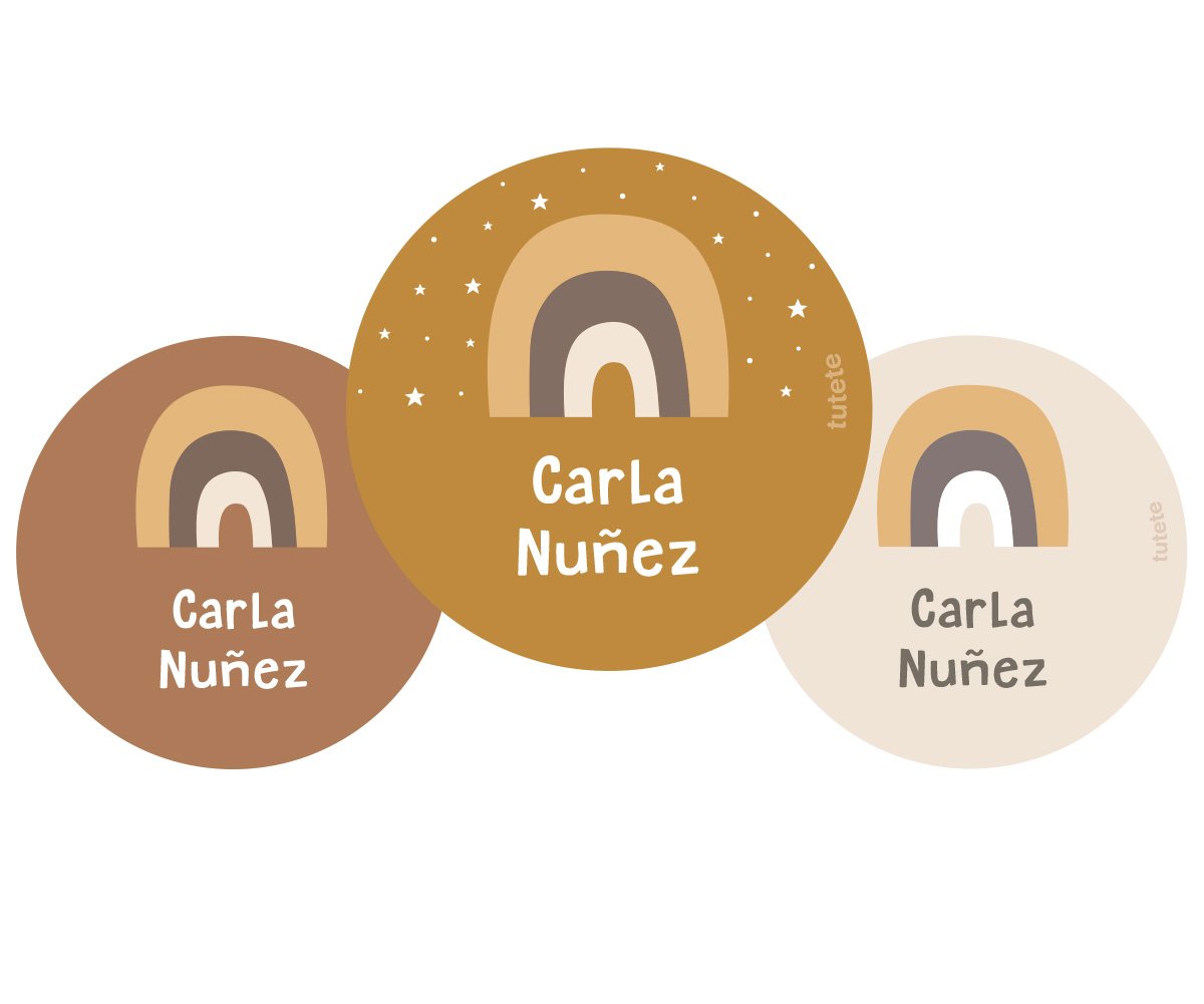 Pack 3 chapas Personalizadas Arcoíris Mostaza