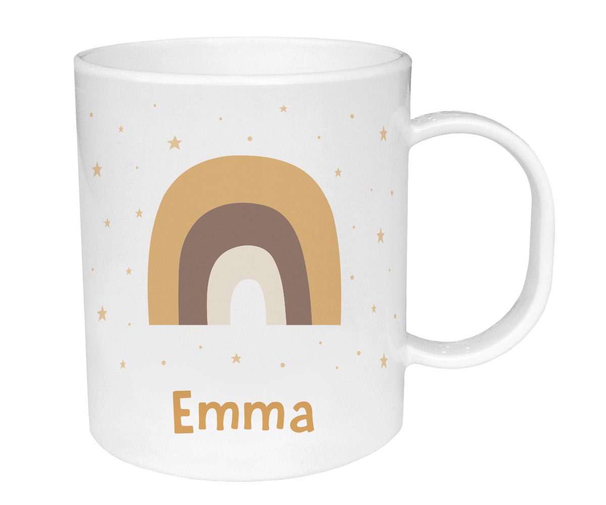 Taza de Plástico Personalizada Arcoíris Mostaza