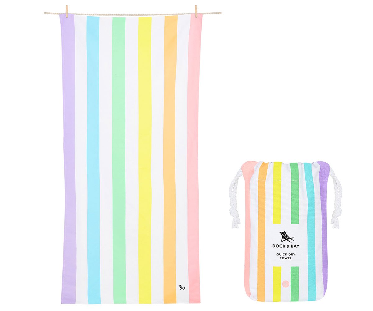 Toalla Playa Large Microfibra Summer Rainbow Pastel Personalizable