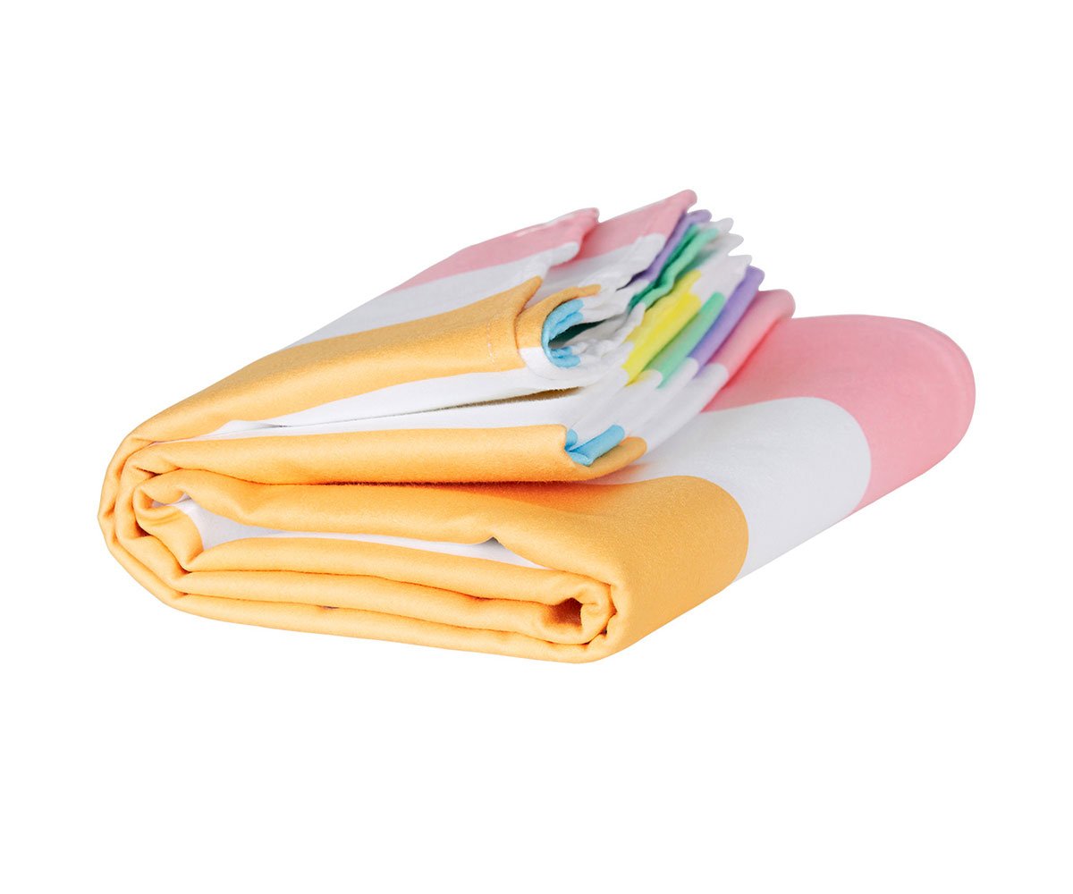 Toalha de Praia Microfibra Summer Rainbow Pastel Personalizada Large