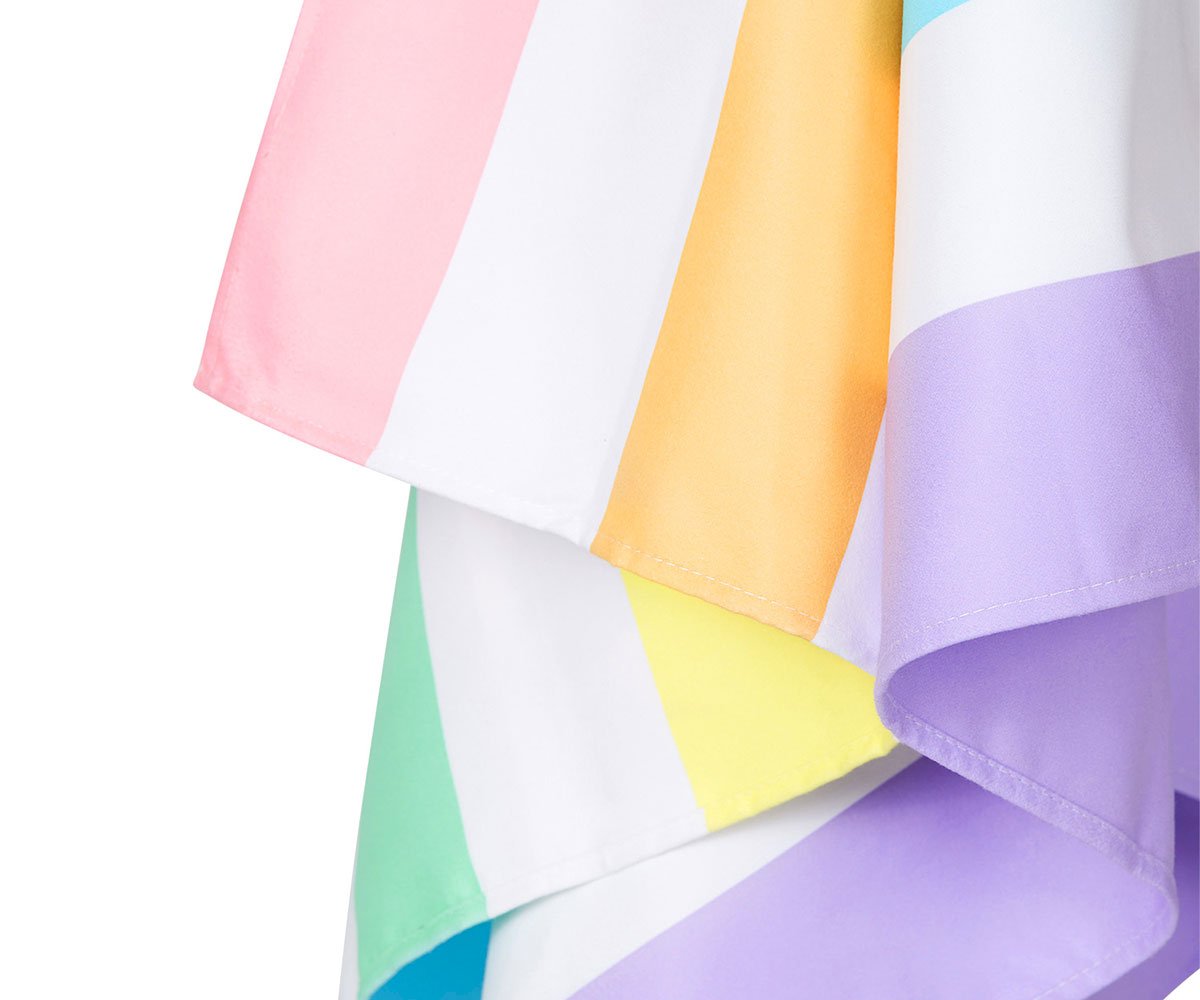 Toalha de Praia Microfibra Summer Rainbow Pastel Personalizada Large