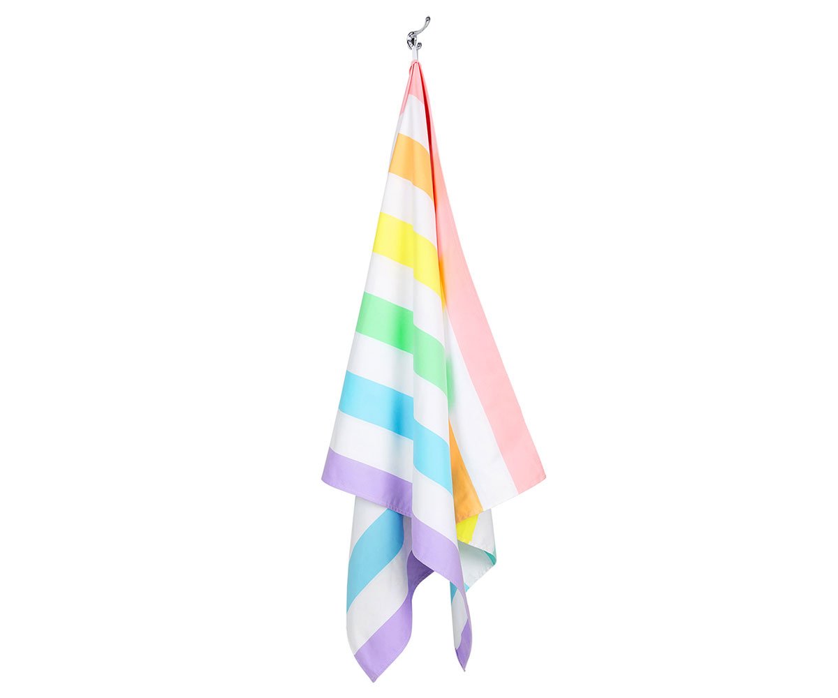 Toalha de Praia Microfibra Summer Rainbow Pastel Personalizada Large