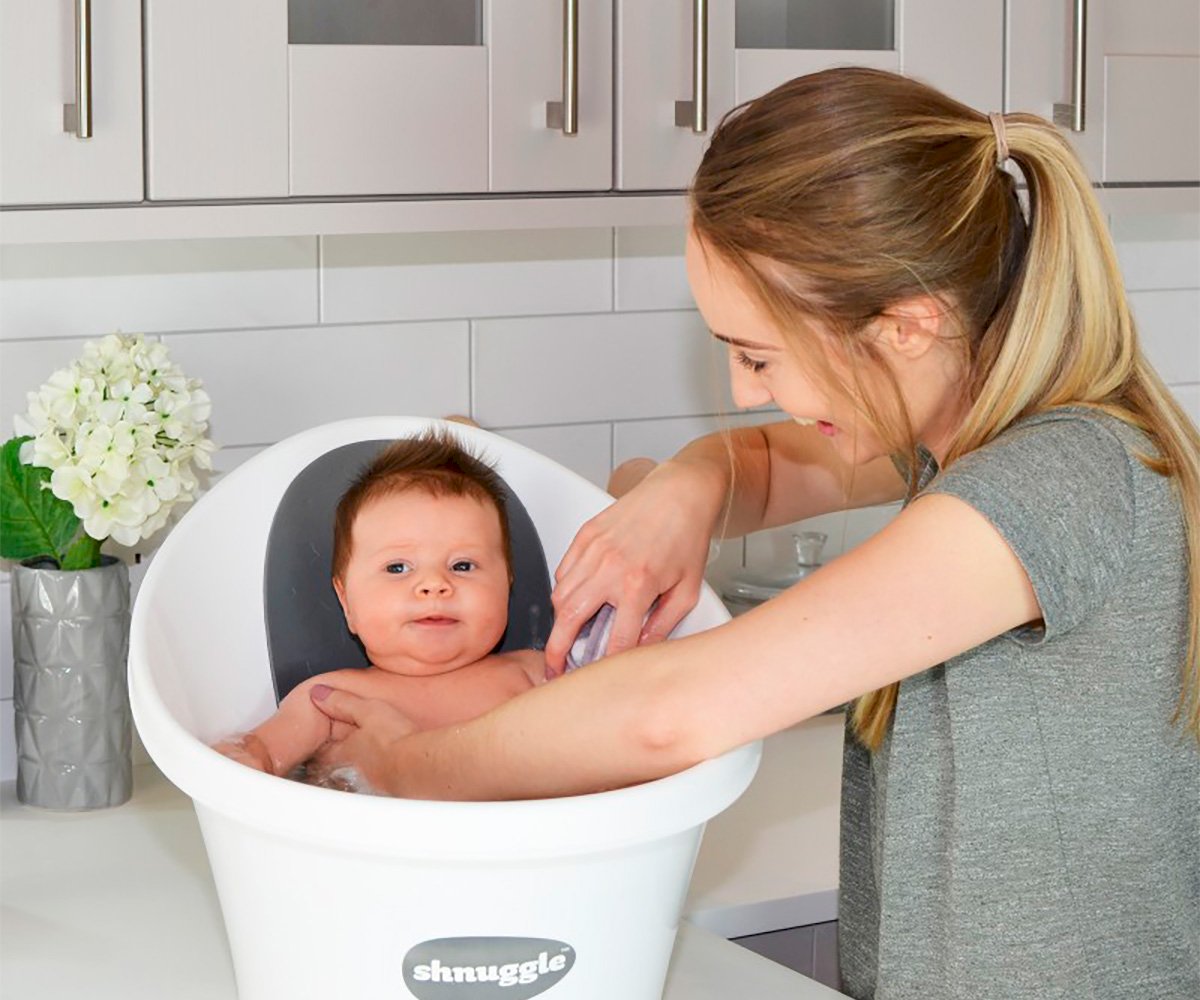 Baignoire à Dossier Gris Étoilé Shnuggle Blanc