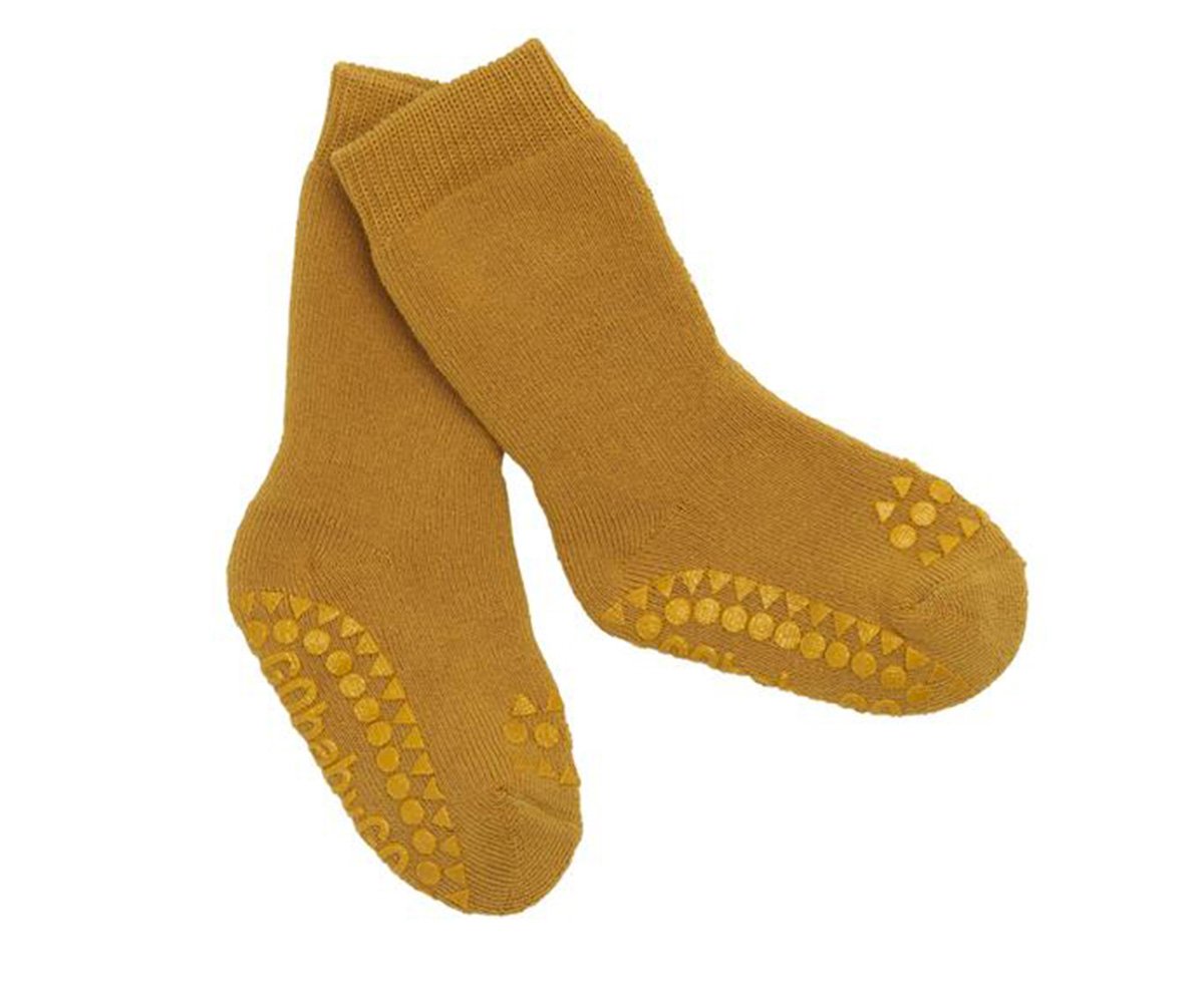 Calcetines Suela Antideslizante Algodón Mostaza