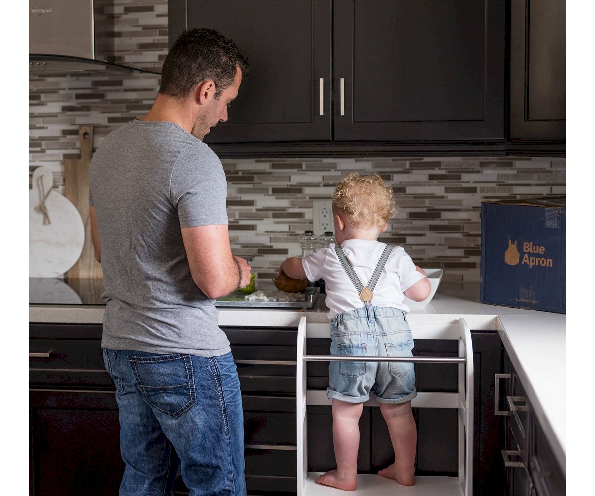 Torre Aprendizaje Montessori Mesa y Silla Blanco/Plateado