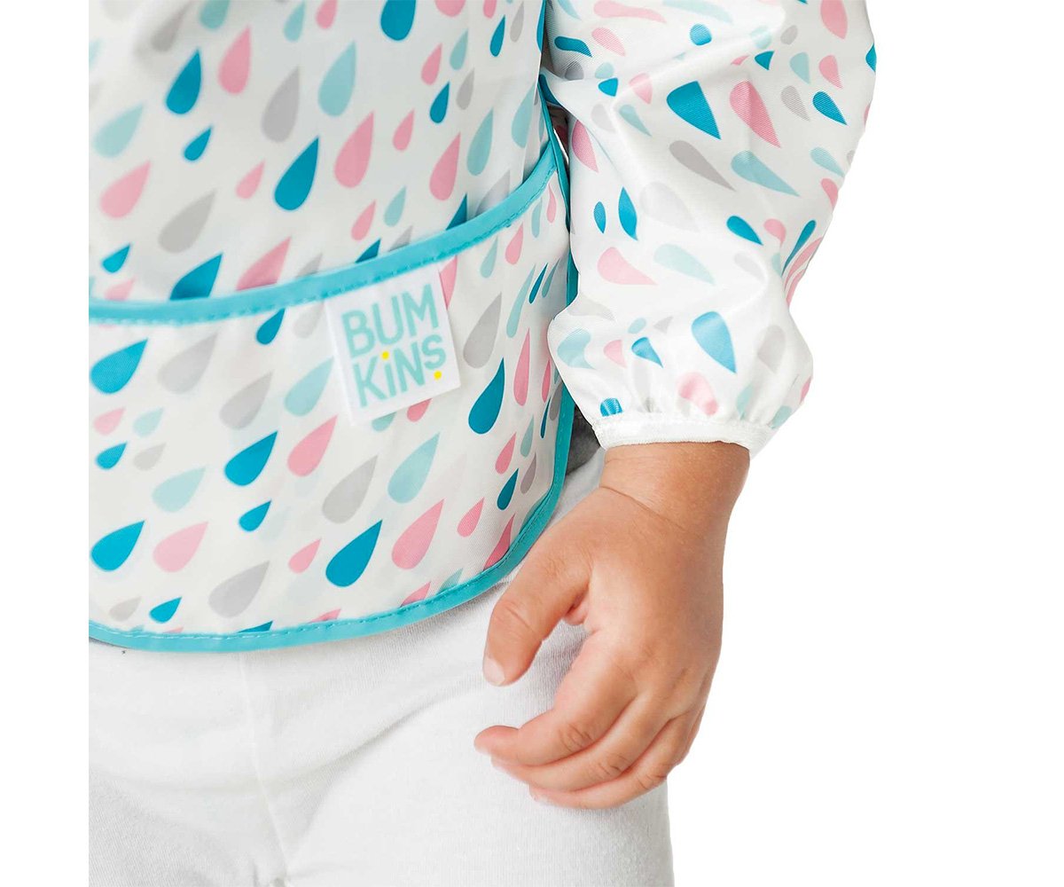 Bumkins Sleeved Bib Raindrops