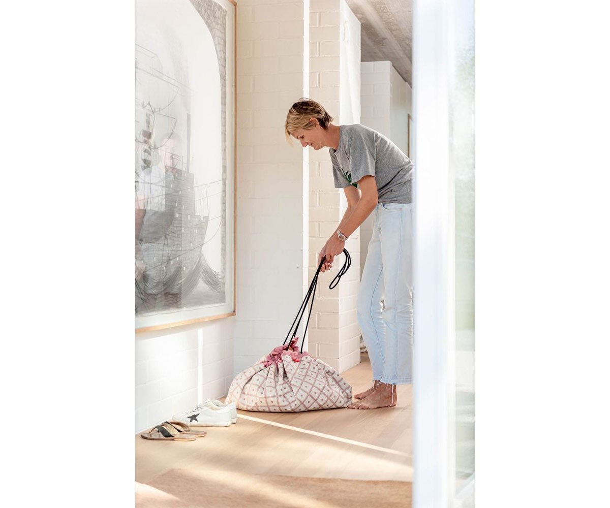 Saco Reversible Play & Go Geo Coral