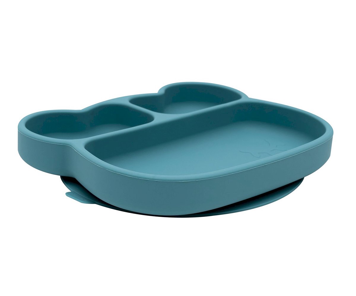 Bear Stickie Plate Blue Dusk