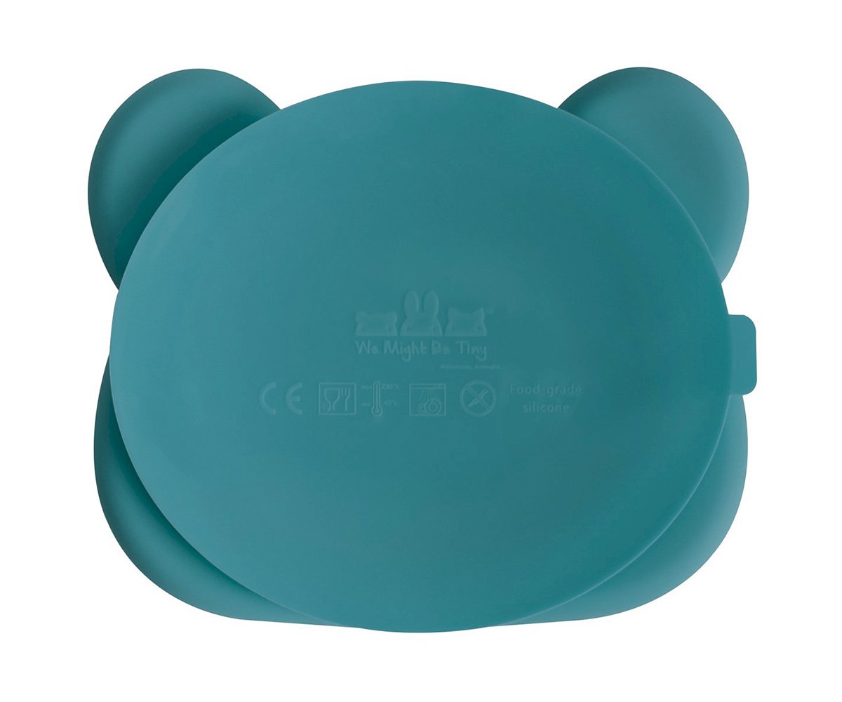 Bear Stickie Plate Blue Dusk